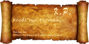 Kozányi Piroska névjegykártya