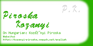 piroska kozanyi business card